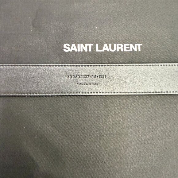 NWT Yves Saint Laurent Black  Croco Embosses Belt with size 85 YSL authentic - Picture 6 of 6